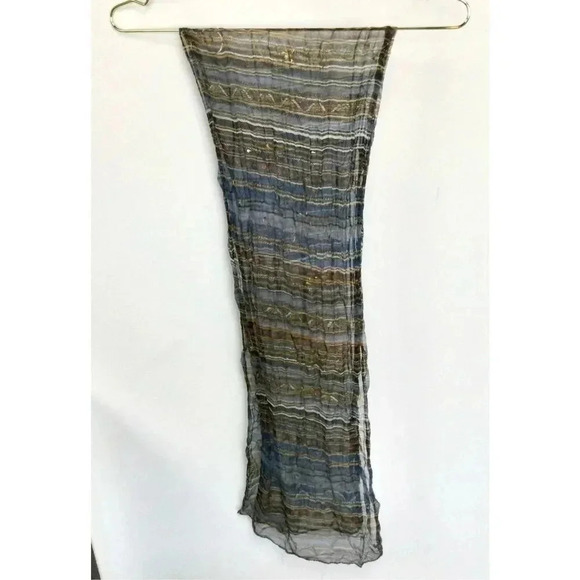 Vintage Women’s Sheer Printed Long Head Neck Shoulders Delicate Scarf Multicolor - Picture 2 of 7